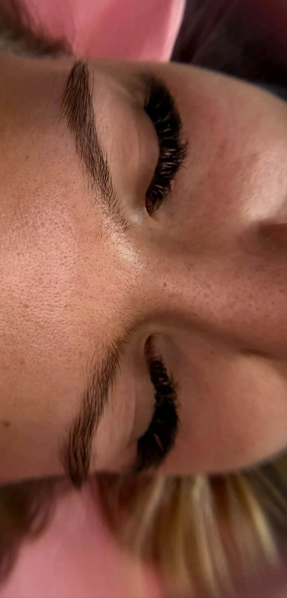 Full lash set with eyes closed